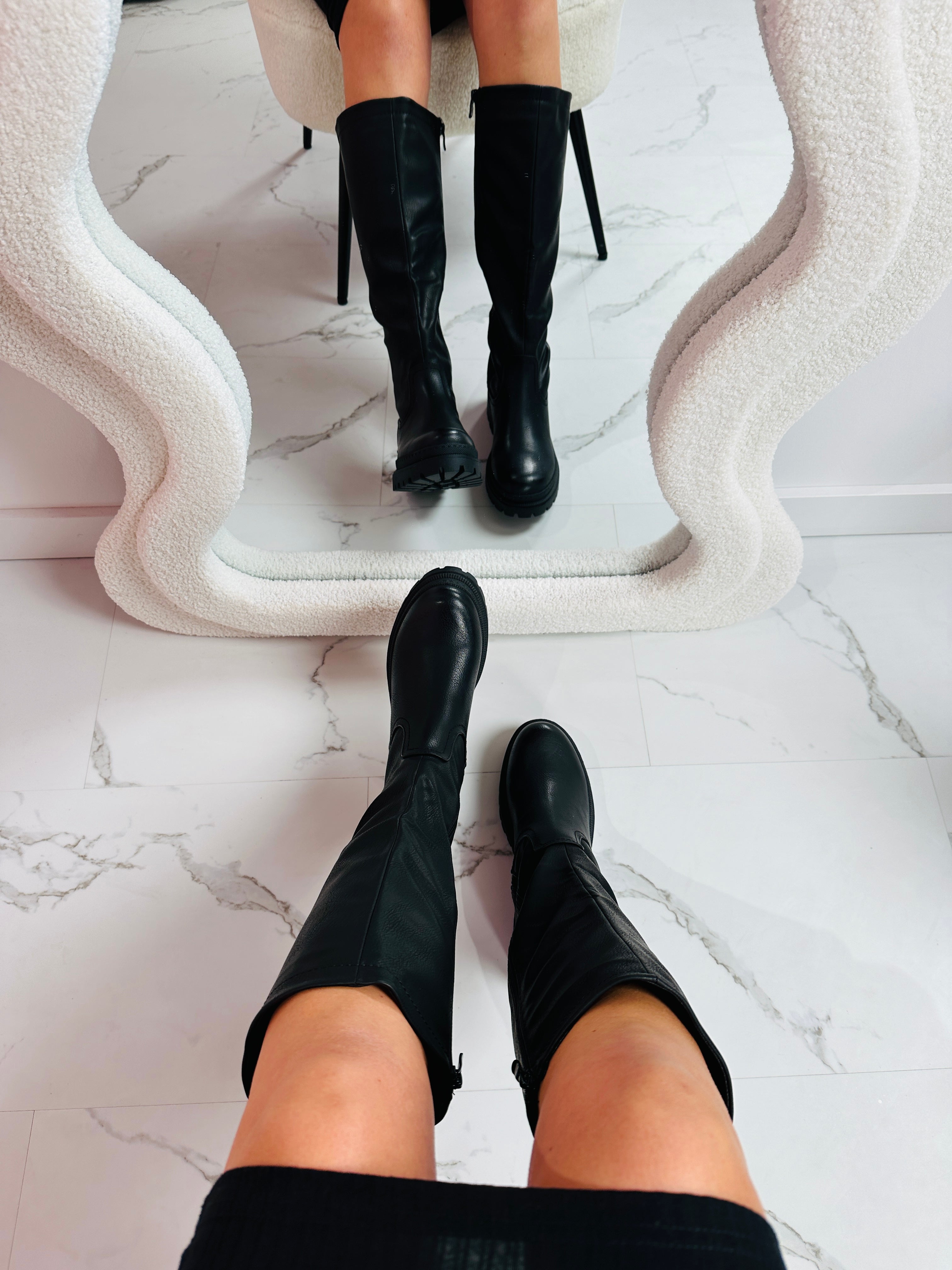 Jadwiga™ | Eleganckie Czarne Kozaki Wysokie